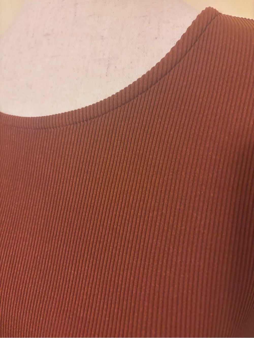 Rust Brown as Ribbed Two-Piece Dress Set - Picture 3 of 8